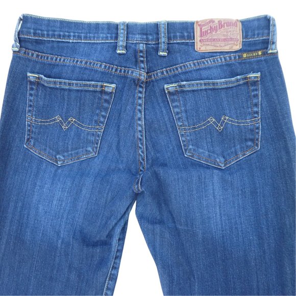 30x31 Lucky Brand Sweet Low Rise Flared Jeans Stretchy Demin Medium Wash 6 28 - Picture 1 of 10